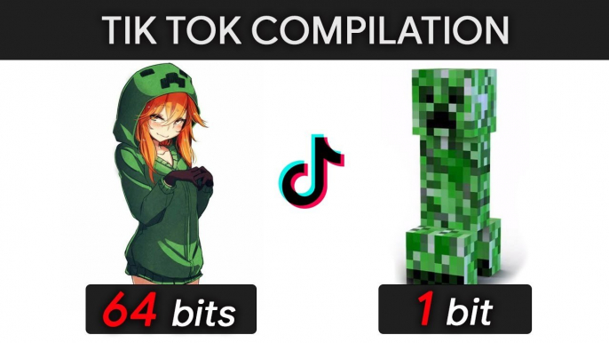 64 bits 32 bits 16 bits 8 bits 4 bits 2 bits 1 bit _ TIK TOK MINECRAFT COMPILATION