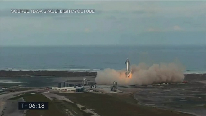 Les images spectaculaires de la fusée SpaceX qui a explosé pour la troisième fois cette nuit au Texas, quelques minutes après avoir réussi  son atterrissage