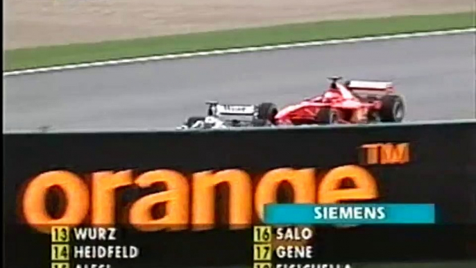 F1 Stati Uniti 2000 - Sorpasso di Michael Schumacher su David Coulthard