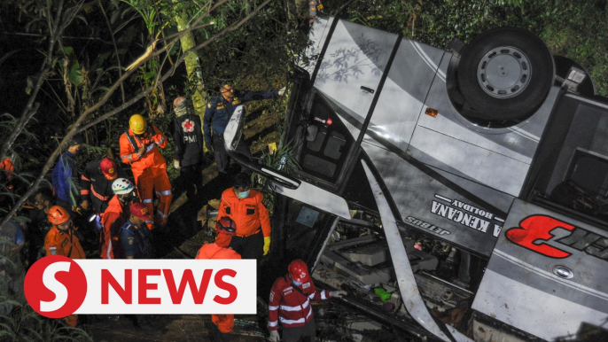 Indonesia bus carrying school children plunges into ravine, killing 27