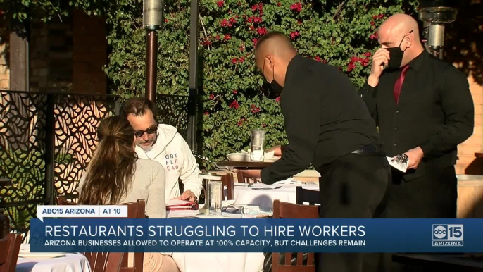 Valley restaurant owners struggling to fill positions as restrictions ease