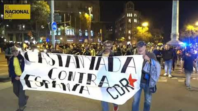 Els CDR tallen la Diagonal a l'altura del Passeig de Gràcia