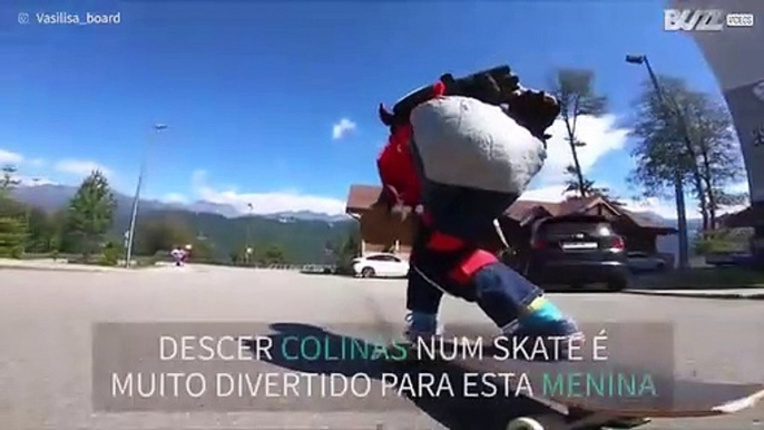 Downhill skateboarding: Menina de 6 anos é uma skater incrível!