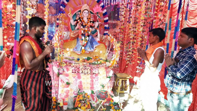 Saraswati Puja in motion at temple in Odisha _ Indian Hindus welcome spring