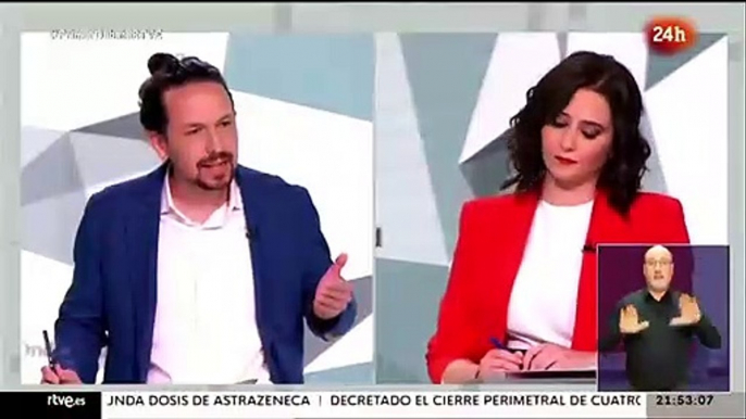 Pablo Iglesias a Ayuso: "No sonría Sra. Ayuso, estamos hablando de muertos."