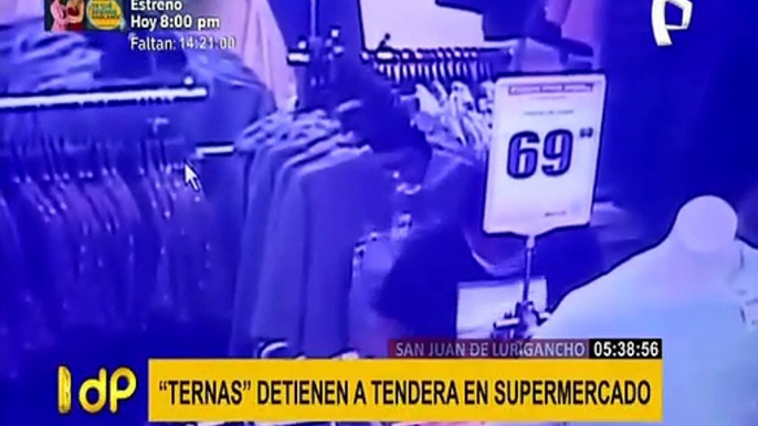 SJL: capturan a tendera que robó diversas prendas en conocido supermercado