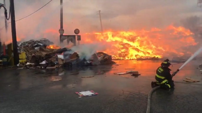 Massive wind-driven fire engulfs Chicago paper recycling plant