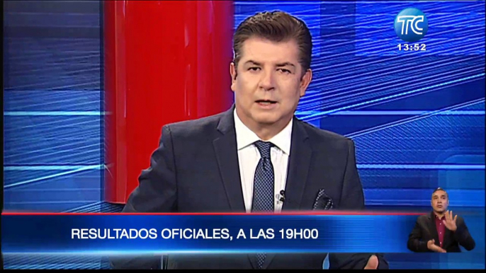 CNE espera entregar resultados oficiales a partir de las 19h00