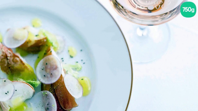 Langouste de Méditerranée en aigre doux miel, citron vert et fleur d'oranger par Alain Passard