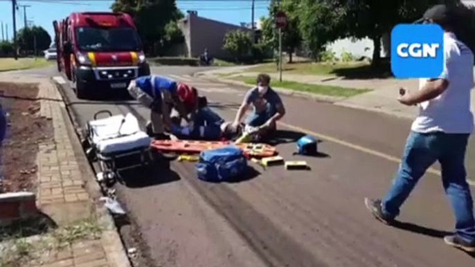 Homem fica ferido ao sofrer queda de moto no Bairro Periolo