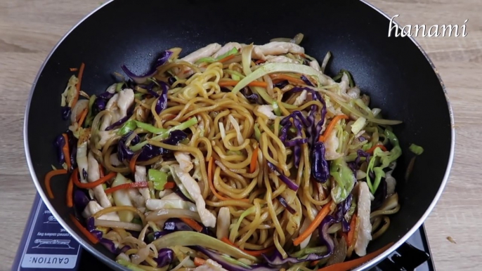 healthy fried chicken noodles | fried chicken soba | 焼きそばレシピ - hanami