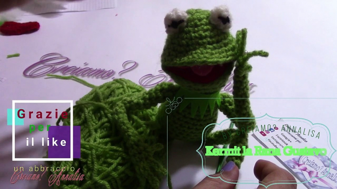 Rana Kermit Gustavo Dei Muppets Amigurumi Crochet Uncinetto Frog Sub Esp- Eng