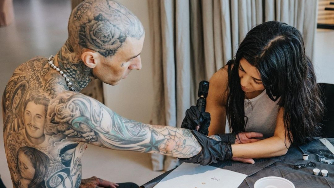 Kourtney Kardashian Gave Travis Barker a Tattoo