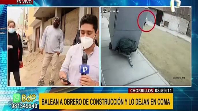 Chorrillos: sicario dispara en la frente a un obrero y lo deja en estado de coma