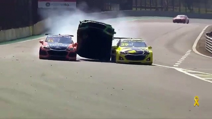 Brazilian Stock Car 2021 Interlagos Race Di Mauro Big Crash Flip