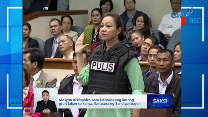 Mosyon ni Napoles para i-dismiss ang kasong graft laban sa kanya, ibinasura ng Sandiganbayan | Saksi