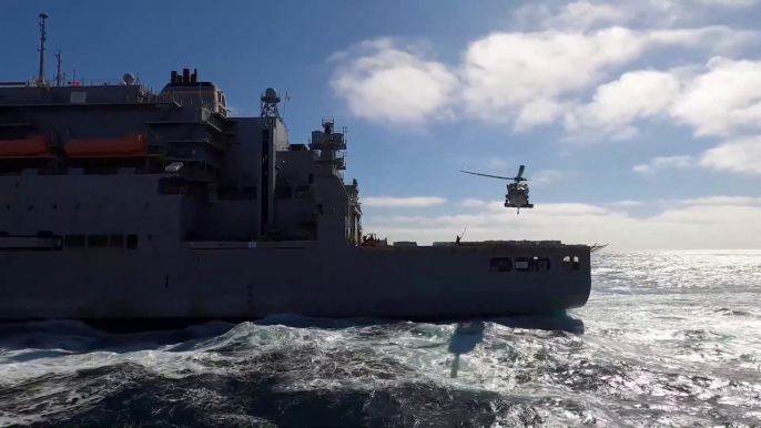 US Navy • Sea Hawk Helicopter Flight Operations • Aircraft Carrier USS Ab Lincoln • Pacific Ocean