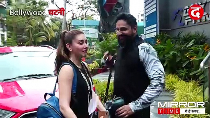 SHEFALI ZARIWALI WITH HUSBAND PARAG TYAGI SPOTTED OUTSIDE GYM _ Bollywood Chatni