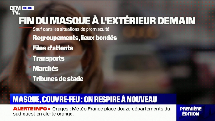 Le port du masque à l'extérieur n'est plus obligatoire, sauf dans des situations de promiscuité