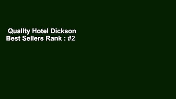 Quality Hotel Dickson  Best Sellers Rank : #2