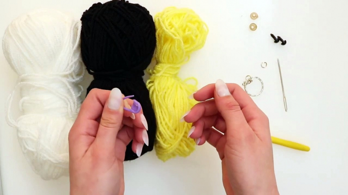 Amigurumi Crochet Bee (Bumblebee) Keychain Full Tutorial