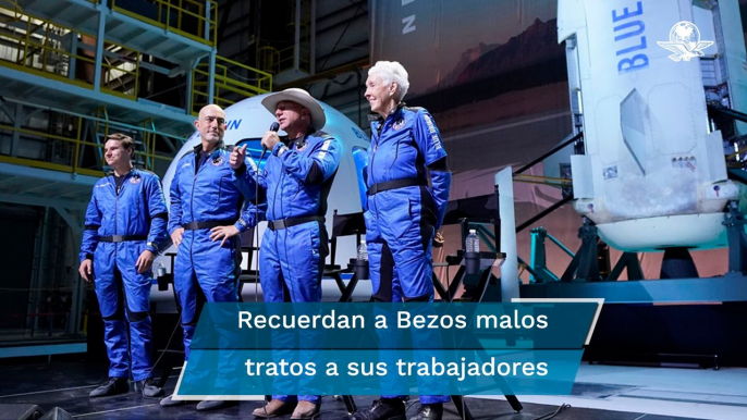 "Ustedes pagaron por todo esto"; Jeff Bezos desata críticas tras su viaje al espacio