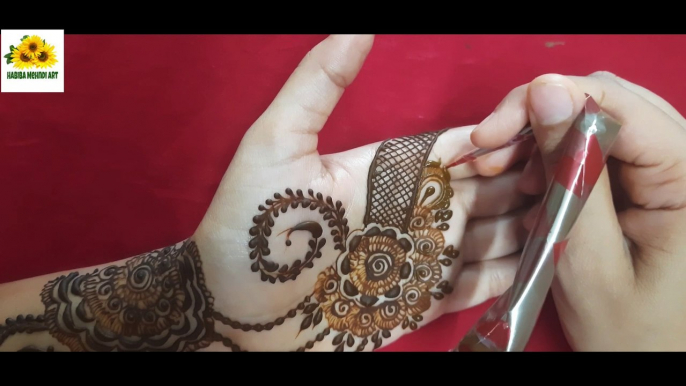 अरबी बेल्ट मेहंदी डिजाइन - easy simple front hand mehndi design - mehendi design - Habiba Mehndi Art