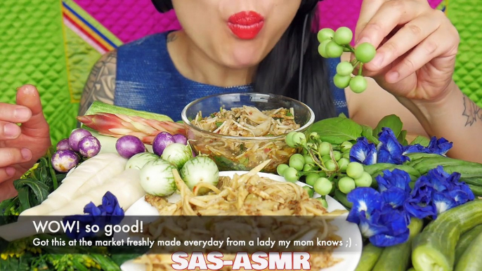 Asmr Spicy Bamboo Shoots ซุปหน่อไม้ + Mushroom Salad + Veggies (Eating Sounds) No Talking | Sas-Asmr