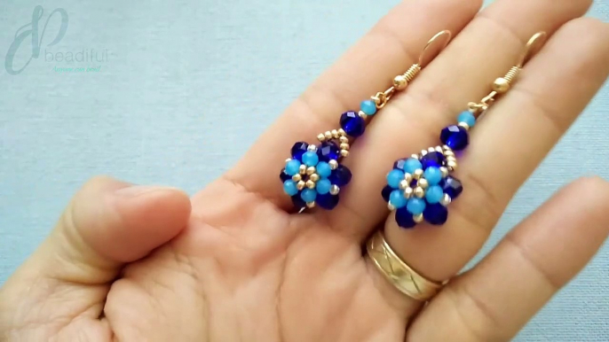 Simple Beaded Flower Earrings | Diy Earrings | How To Make Earrings