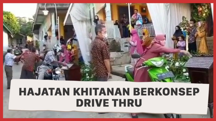 Unik, Warga Lampung Bikin Hajatan Khitanan dengan Konsep Drive Thru