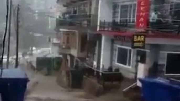 A Cloudburst triggers flash floods in Dharamshala in an Indian state of Himachal Pradesh |India