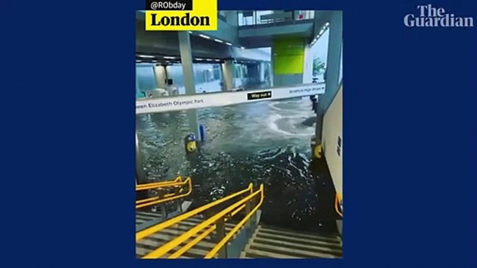 London flooding - vehicles stranded and tube stations submerged after thunderstorms