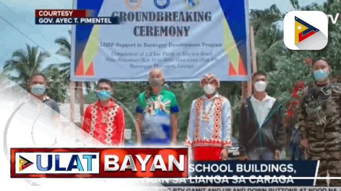 Government at Work: Access roads at school buildings, pinasinayaan sa lianga sa CARAGA; 68 pamilya sa Guiguinto, Bulacan, nakatanggap ng tulong pangkabuhayan; PCG, naghatid ng relief supplies sa mga pamilyang naapektuhan ng sama ng panahon sa Zambales