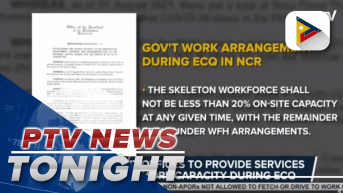 Most gov't offices to provide services at 20% or more capacity during ECQ; PNP closely monitoring possible hoarding of oxygen tanks; CCTV camera captures collision between 2 fire trucks in Caloocan City; Sen. Gatchalian sent out feeler indicating he wants