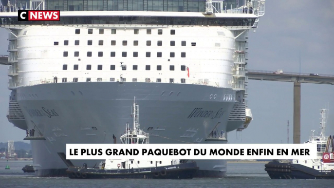 Saint-Nazaire : le plus grand paquebot du monde effectue sa première sortie en mer.