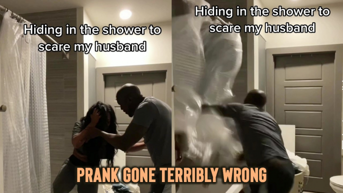 'Hiding in the Shower Prank on Husband Gone Wrong *Wife Knocked Out* - 21 Million+ Views '