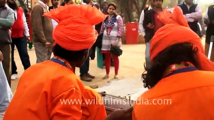 Folk music players performing at Surajkund Mela