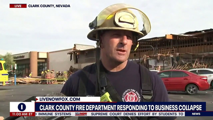 Las Vegas building collapse - 4 injured, cause under investigation