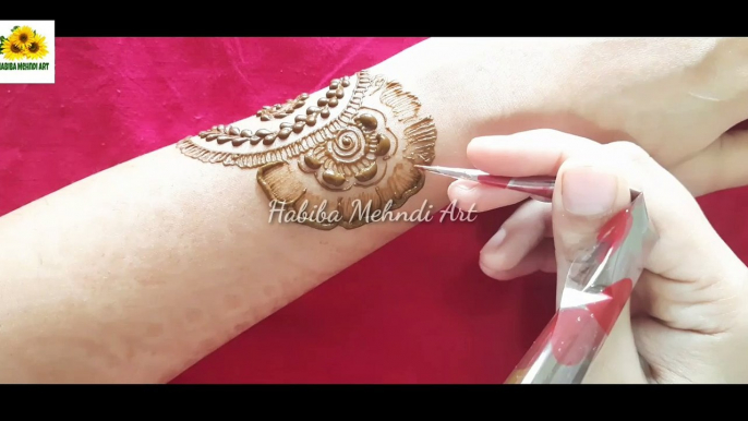 back hand mehndi design - मेहंदी  डिजाइन आसान - mehndi design for beginners - delicate mehndi design - easy simple new henna mehendi design - habiba Mehndi Art