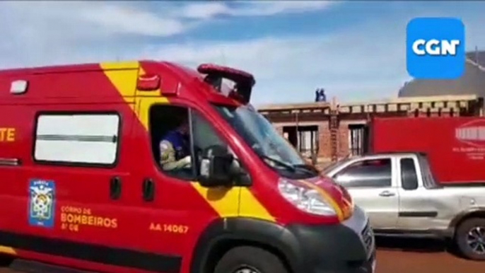 Homem sofre queda em obra na Região Norte e precisa ser socorrido pelo Corpo de Bombeiros