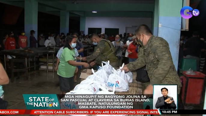 Mga hinagupit ng Bagyong Jolina sa San Pascual at Claveria sa Burias Island, Masbate, natulungan ng GMA Kapuso Foundation | SONA