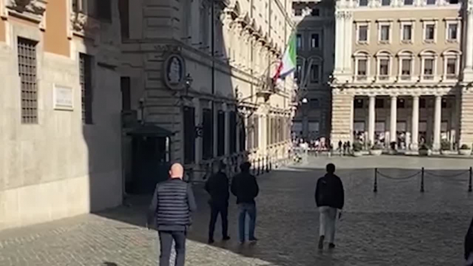 Matteo Salvini arriva a Palazzo Chigi