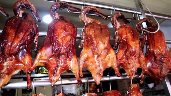 Street Food ||Hong Kong Food Roasted Ducks Roasted Pork  YUMMY.
