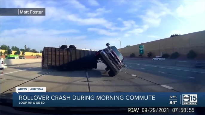 Rollover crash during morning commute