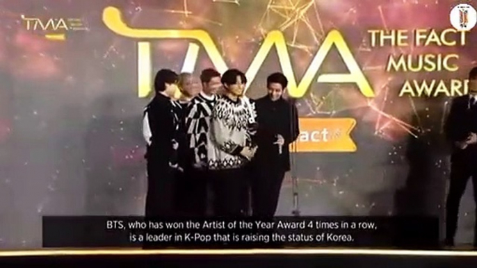 BTS won ARTIST OF THE YEAR Bonsang  TMA The Fact Music Award 2021