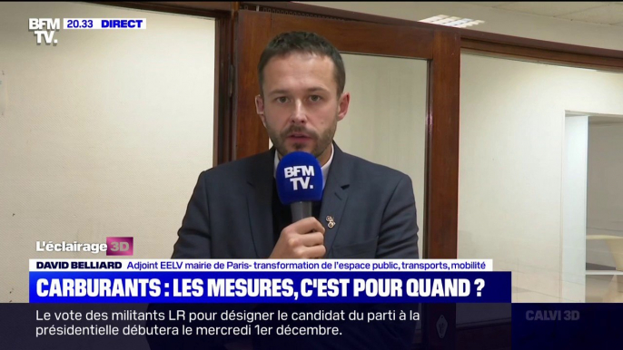 David Belliard sur les carburants: "Il faut une mesure d'urgence (...) mais surtout une politique structurelle qui aille vers les énergies renouvelables"