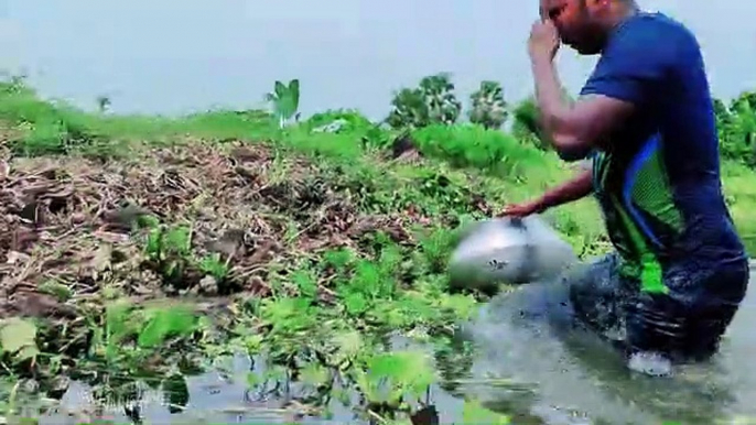 Fishing   boy catching fish village fishing river fishing