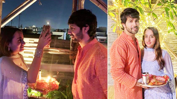 Varun Dhawan And Natasha Dalal's First Karwa Chauth Pics Are So Cute