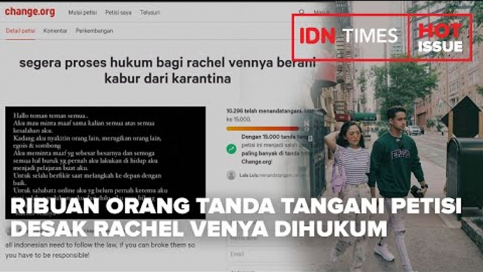 RIBUAN ORANG TANDA TANGANI PETISI DESAK RACHEL VENYA DIHUKUM