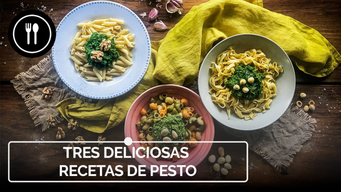 Tres variaciones de la salsa pesto